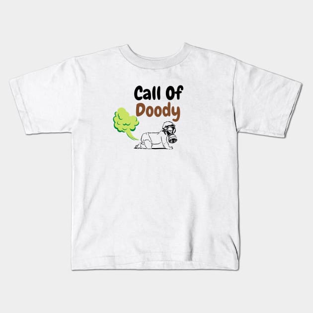 Call Of Doody Funny Baby Kids T-Shirt by FoxyChroma